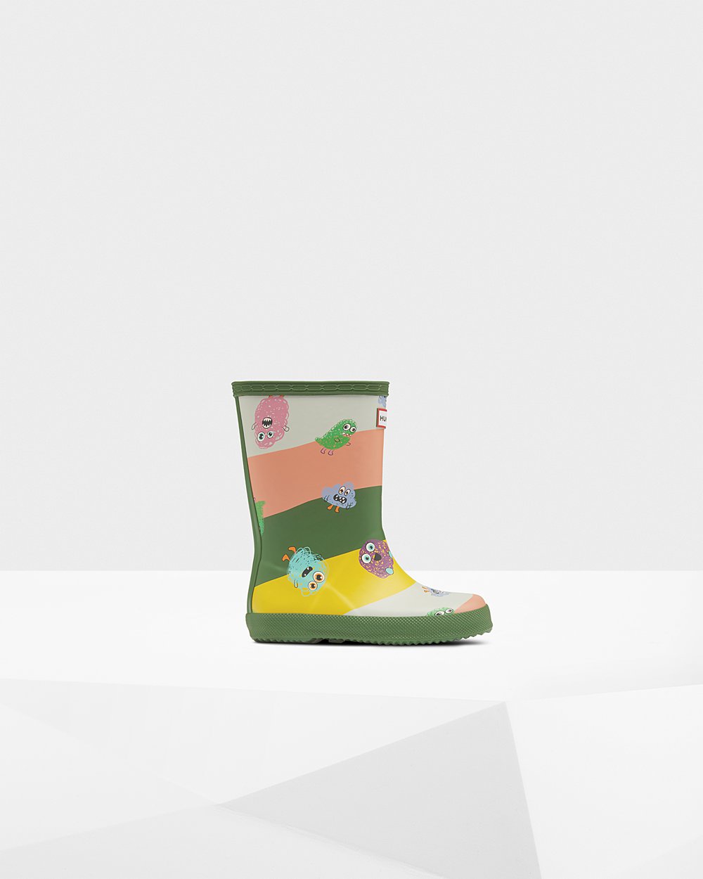 Botas De Agua Hunter Niños Original First Classic Scribble Print - Verde - Argentina 5098HZCBS